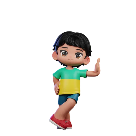 Cute Boy Giving Acting Cool Pose  3D Illustration