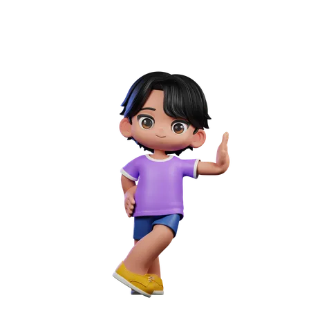 Cute Boy Giving Acting Cool Pose  3D Illustration