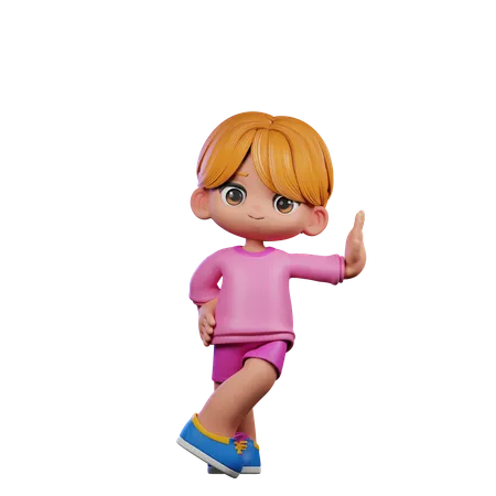 Cute Boy Giving Acting Cool Pose  3D Illustration