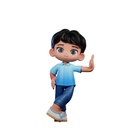 Cute Boy Giving Acting Cool Pose  3D Illustration