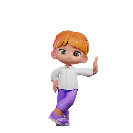 Cute Boy Giving Acting Cool Pose  3D Illustration