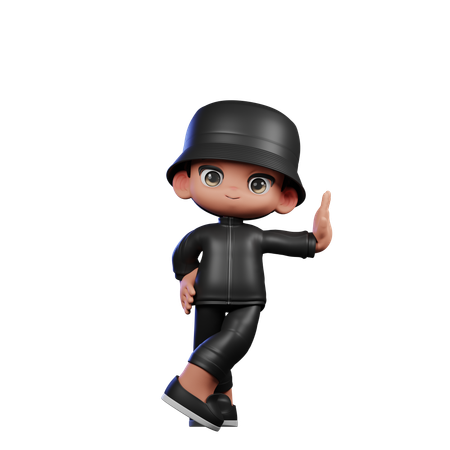 Cute Boy Giving Acting Cool Pose  3D Illustration