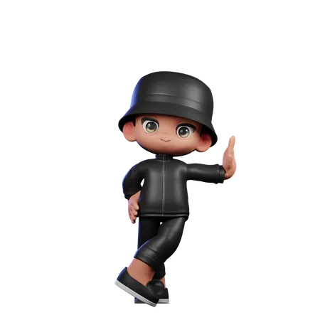 Cute Boy Giving Acting Cool Pose  3D Illustration