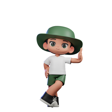 Cute Boy Giving Acting Cool Pose  3D Illustration