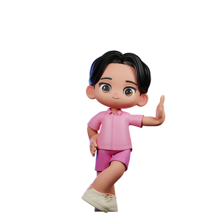 Cute Boy Giving Acting Cool Pose  3D Illustration