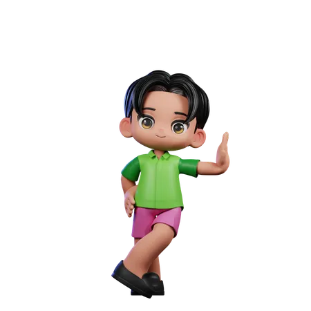 Cute Boy Giving Acting Cool Pose  3D Illustration