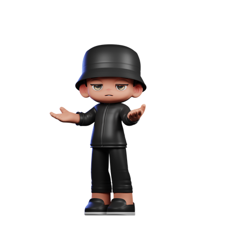 Cute Boy Giving Confused Pose  3D Illustration
