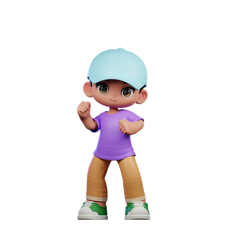 Cute Boy Giving Congrats Pose  3D Illustration