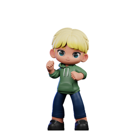 Cute Boy Giving Congrats Pose  3D Illustration