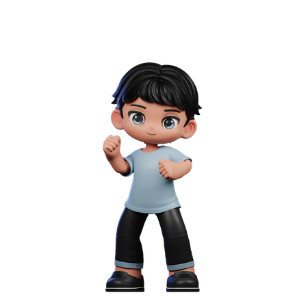 Cute Boy Giving Congrats Pose  3D Illustration