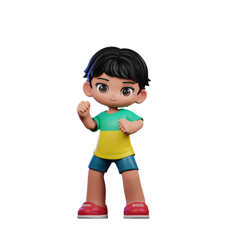 Cute Boy Giving Congrats Pose  3D Illustration