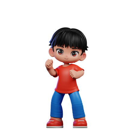 Cute Boy Giving Congrats Pose  3D Illustration