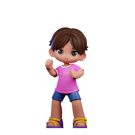 Cute Boy Giving Congrats Pose  3D Illustration