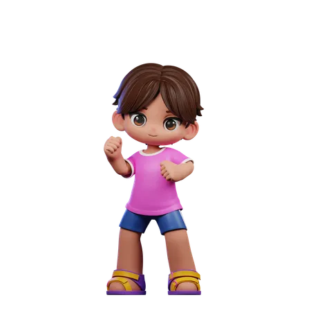 Cute Boy Giving Congrats Pose  3D Illustration