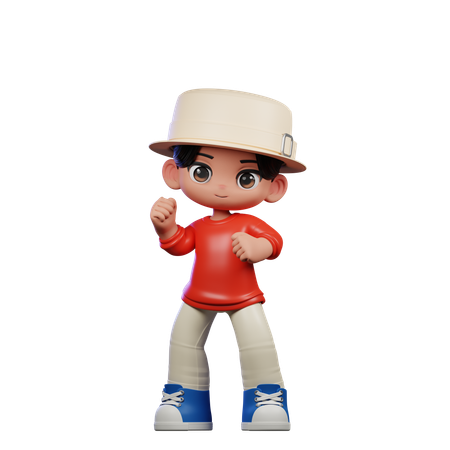 Cute Boy Giving Congrats Pose  3D Illustration