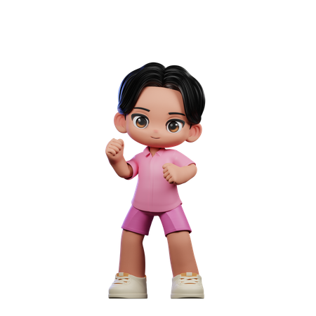 Cute Boy Giving Congrats Pose  3D Illustration