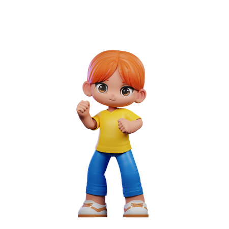 Cute Boy Giving Congrats Pose  3D Illustration