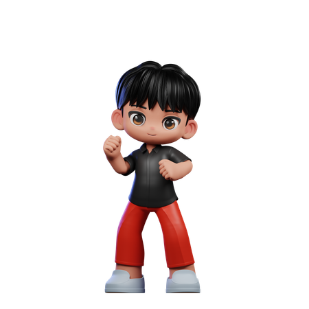 Cute Boy Giving Congrats Pose  3D Illustration