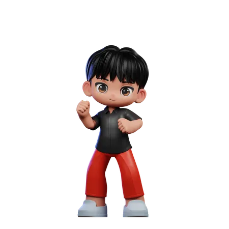 Cute Boy Giving Congrats Pose  3D Illustration