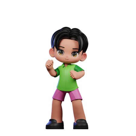 Cute Boy Giving Congrats Pose  3D Illustration