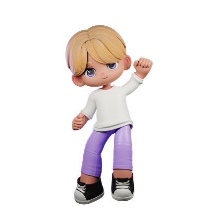 Cute Boy Giving Congrats Pose  3D Illustration