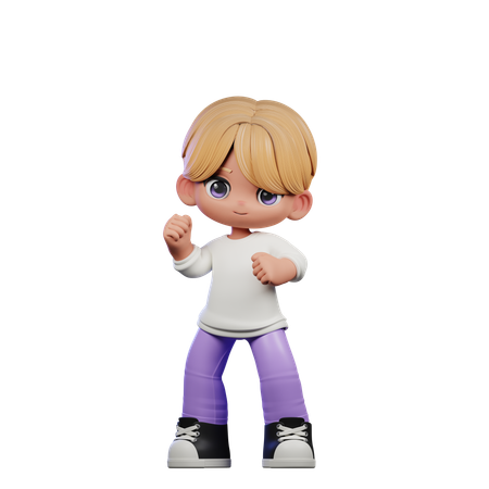 Cute Boy Giving Congrats Pose  3D Illustration