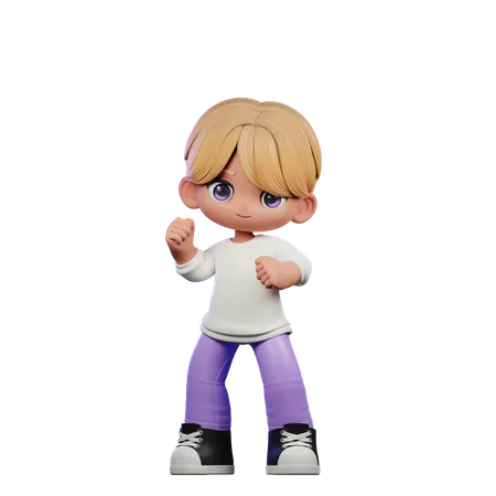 Cute Boy Giving Congrats Pose  3D Illustration