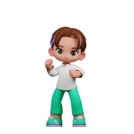 Cute Boy Giving Congrats Pose  3D Illustration