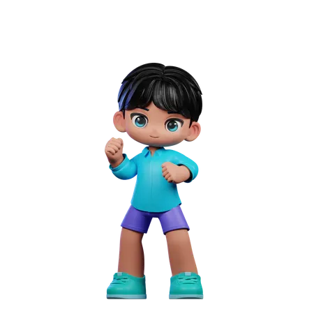 Cute Boy Giving Congrats Pose  3D Illustration