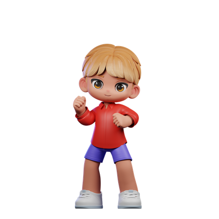 Cute Boy Giving Congrats Pose  3D Illustration