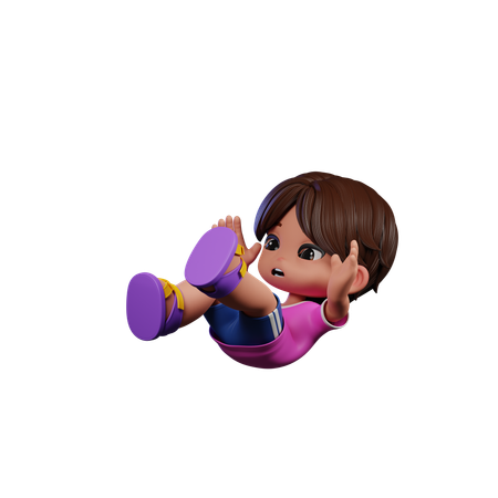 Cute Boy Giving Falling Pose  3D Icon
