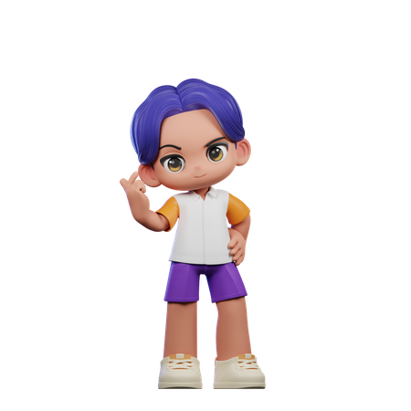 Cute Boy Giving Giving Love Sign Pose  3D Icon