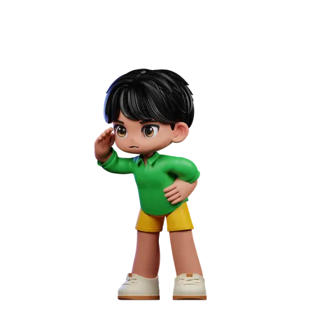 Cute Boy Giving Looking Pose  3D Illustration