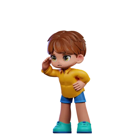 Cute Boy Giving Looking Pose  3D Illustration