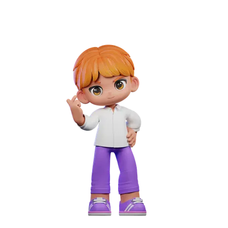 Cute boy Giving Love Sign  3D Illustration