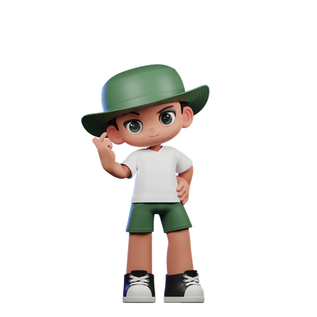 Cute Boy Giving Love Sign Pose  3D Icon