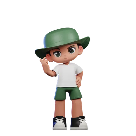 Cute Boy Giving Love Sign Pose  3D Illustration