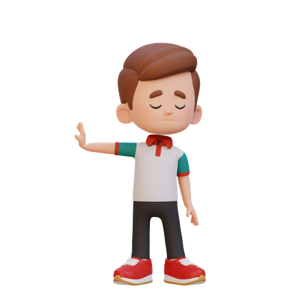 Cute Boy Giving Rejection Pose  3D Icon
