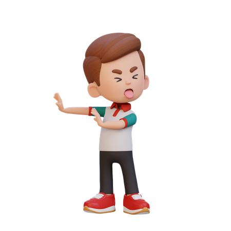 Cute Boy Giving Rejection Pose  3D Icon