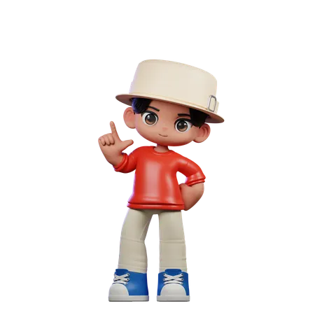 Cute Boy Giving Standing Pose  3D Illustration