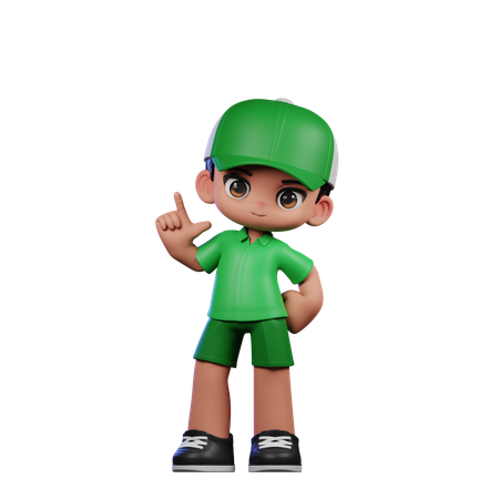 Cute Boy Giving Standing Pose  3D Illustration