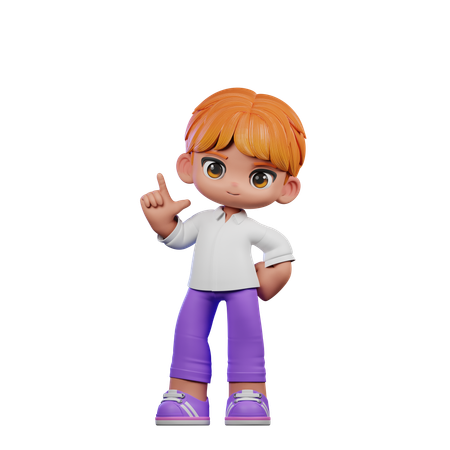 Cute Boy Giving Standing Pose  3D Illustration