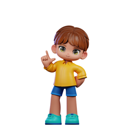 Cute Boy Giving Standing Pose  3D Illustration