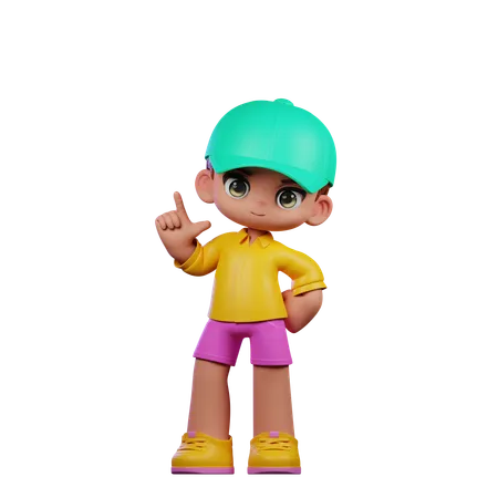 Cute Boy Giving Standing Pose  3D Illustration