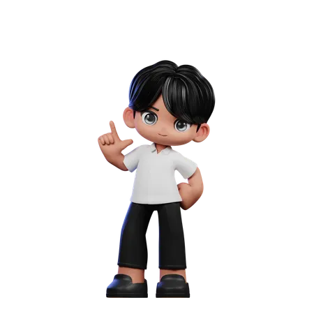 Cute Boy Giving Standing Pose  3D Illustration