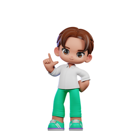 Cute Boy Giving Standing Pose  3D Illustration