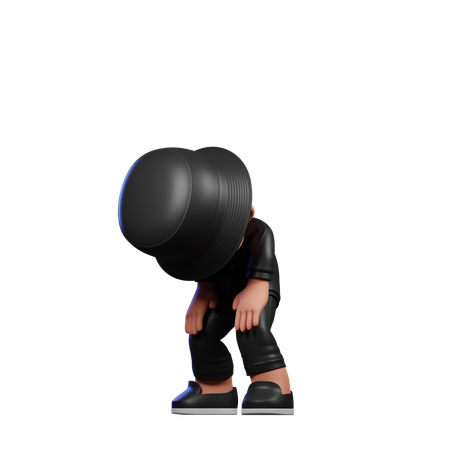 Cute Boy Giving Taking Break Pose  3D Illustration