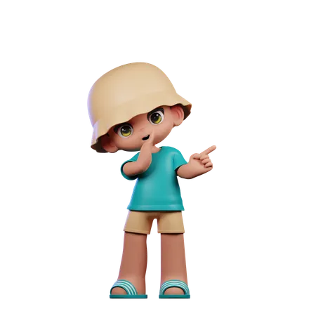 Cute Boy Giving Whister To You Pose  3D Illustration