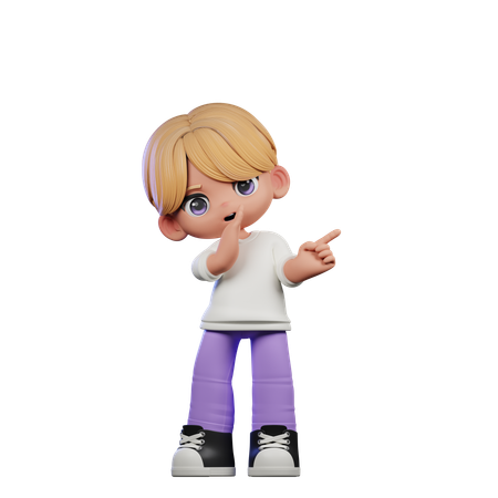 Cute Boy Giving Whister To You Pose  3D Illustration