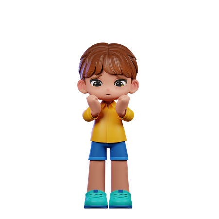 Cute Boy Giving Worried Pose  3D Icon